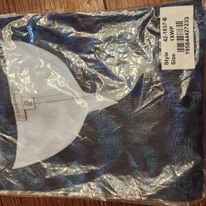 Catherines Navy and Black Textured Blouse